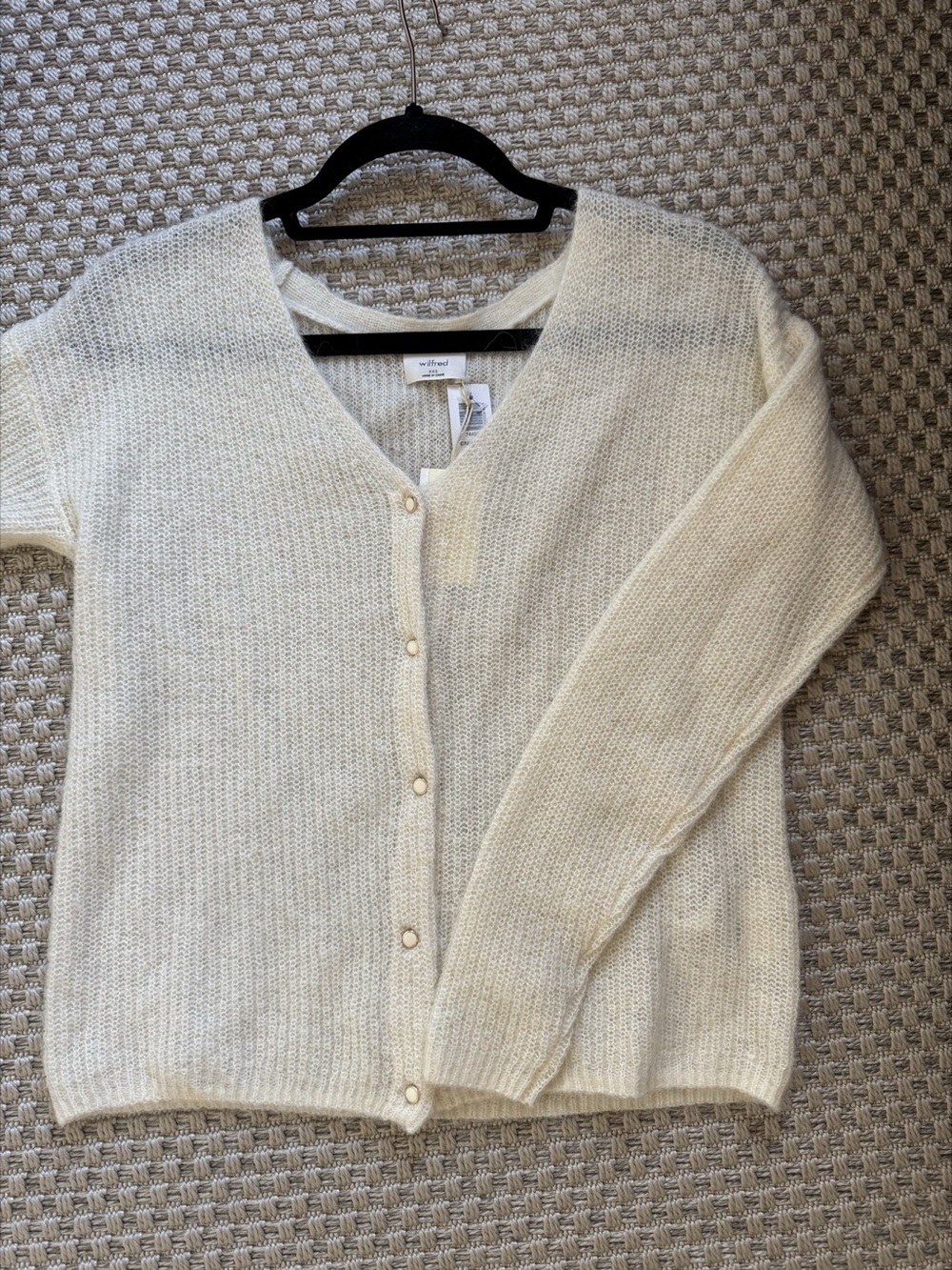 NWT Wilfred Premier Italian Yarn Cardigan in Birch- XXS